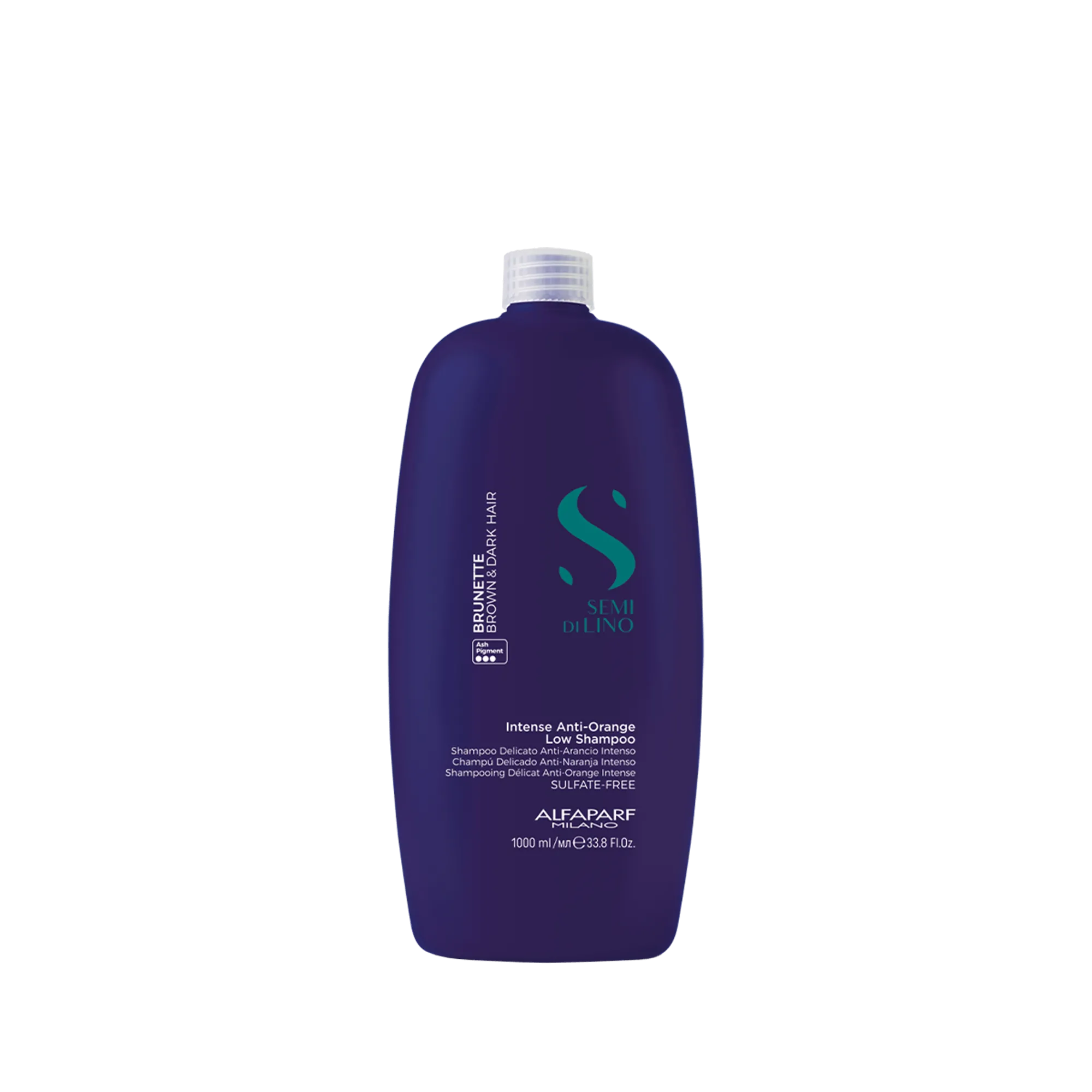 Semi di Lino Brunette Intense Anti-Orange Low Shampoo 1000 ml - CHAMPÚ DELICADO INTENSO NEUTRALIZADOR DE REFLEJOS ANARANJADOS PARA EL CABELLO castaño y moreno