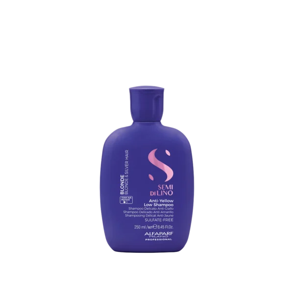 Semi di Lino Blonde Anti-Yellow Low Shampoo 250 ml - CHAMPÚ DELICADO NEUTRALIZADOR DE REFLEJOS AMARILLENTOS PARA EL CABELLO RUBIO Y silver