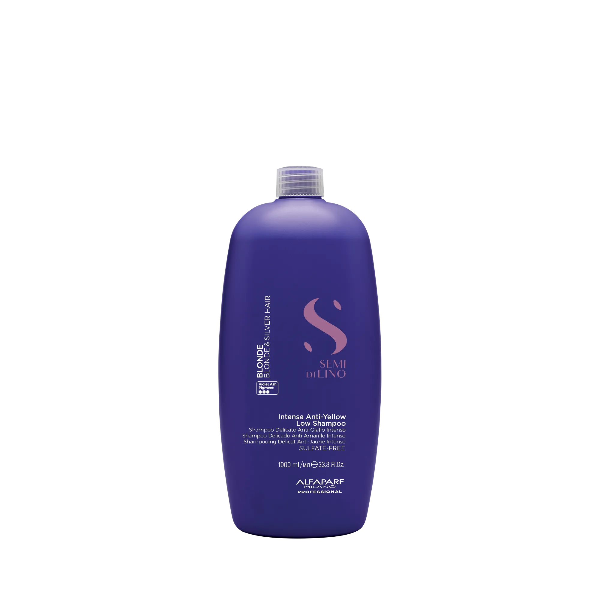 Semi di Lino Blonde Intense Anti-Yellow Low Shampoo 1000 ml - CHAMPÚ DELICADO INTENSO NEUTRALIZADOR DE REFLEJOS AMARILLENTOS PARA EL CABELLO RUBIO Y silver